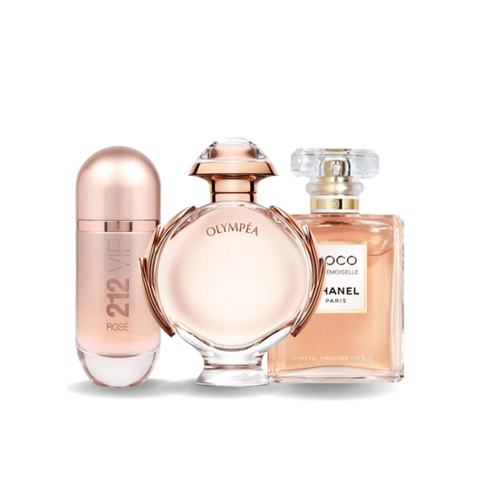 Combo de 3 perfumes: Carolina Herrera 212 VIP ROSÉ, Paco Rabanne OLYMPÉA, Chanel COCO MADEMOISELLE (Eau de Parfum)