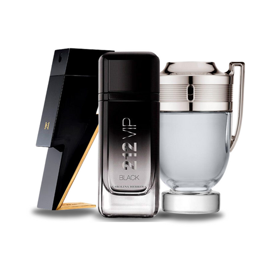 Combo de 3 perfumes: BAD BOY, 212 VIP BLACK y Paco Rabanne INVICTUS (Eau de Parfum)