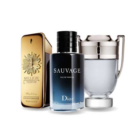 Combo de 3 perfumes: Paco Rabanne ONE MILLION, Dior SAUVAGE y Paco Rabanne INVICTUS 100ml