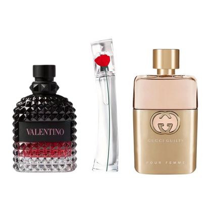 Combo de 3 perfumes: Gucci Guilt, Valentini Intense, y Flower Kenzo 100ml