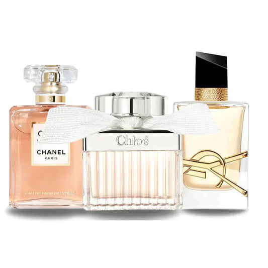 Combo de 3 perfumes: Chanel COCO MADEMOISELLE, Yves Saint Laurent LIBRE e CHLOÉ 100ml
